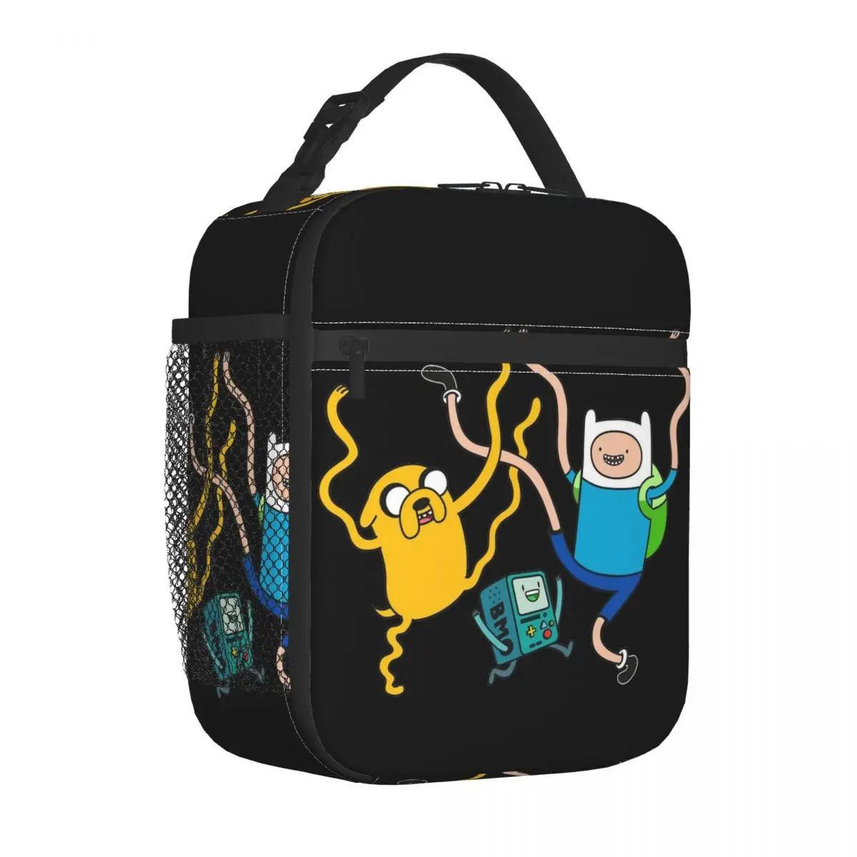 Adventure Times Finn Jake BMO Party Insulated Lunch Bag Cooler Bag Lunch Container High Capacity Tote Lunch Box Food Storage Bag