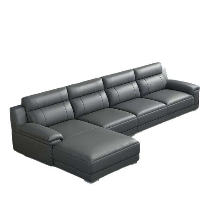 Modern and simple cowhide on the first layer of the sofa