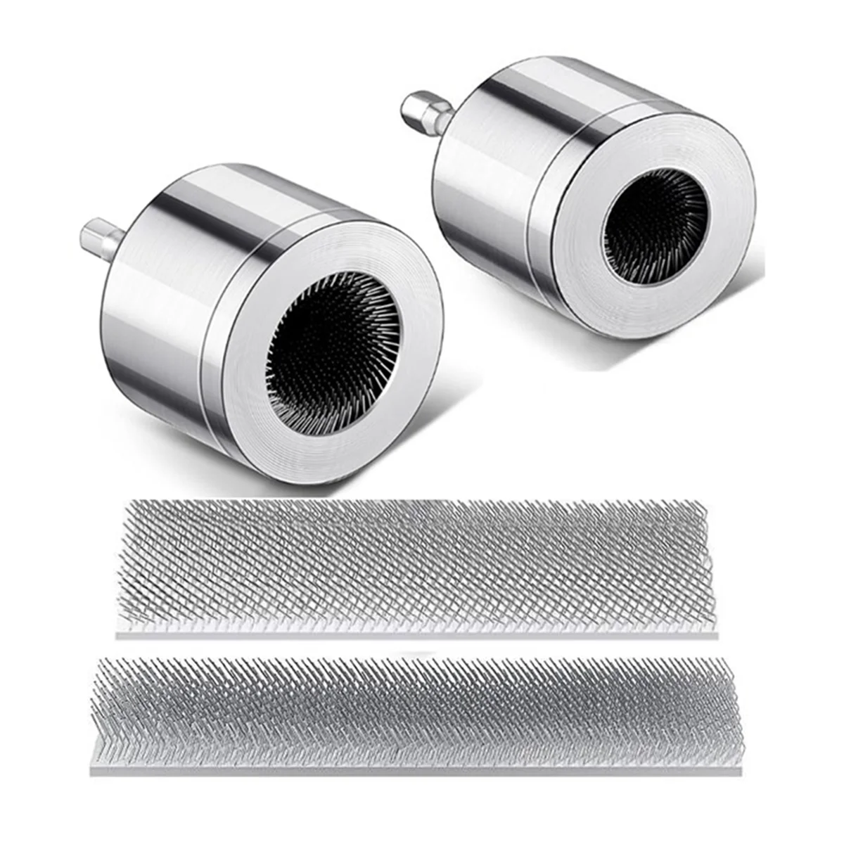 2 Pack Metalen Koperen Pijp Cleaner Met 2 Vervangbare Borstels Buis Reinigingsborstel Voor Boormachine (1/2Inch,3/4Inch)