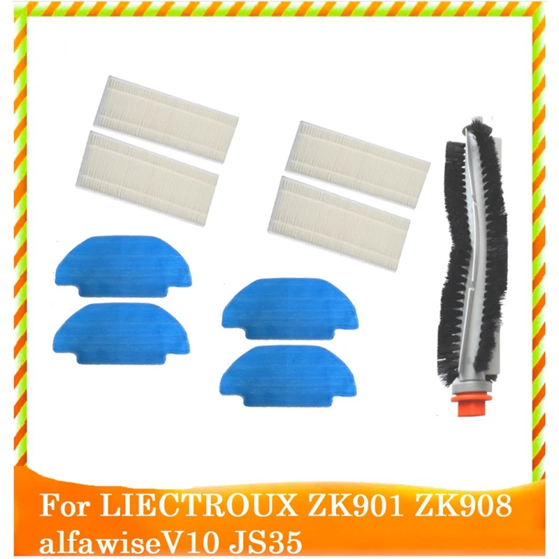 1 Set Parts Accessories For LIECTROUX ZK901 ZK908 Alfawisev10 JS35 Vacuum Cleaner Accessories Main Brush Filter Mop Cloth