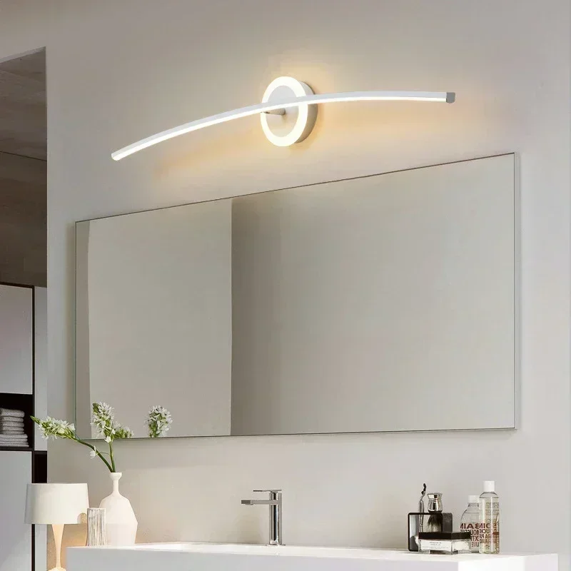 Modern Gold/white Long Aluminium LED Wall Lamps Silicone Light Guide Strip Living Room Bedroom Restaurant Hotel Dimmable Sconces