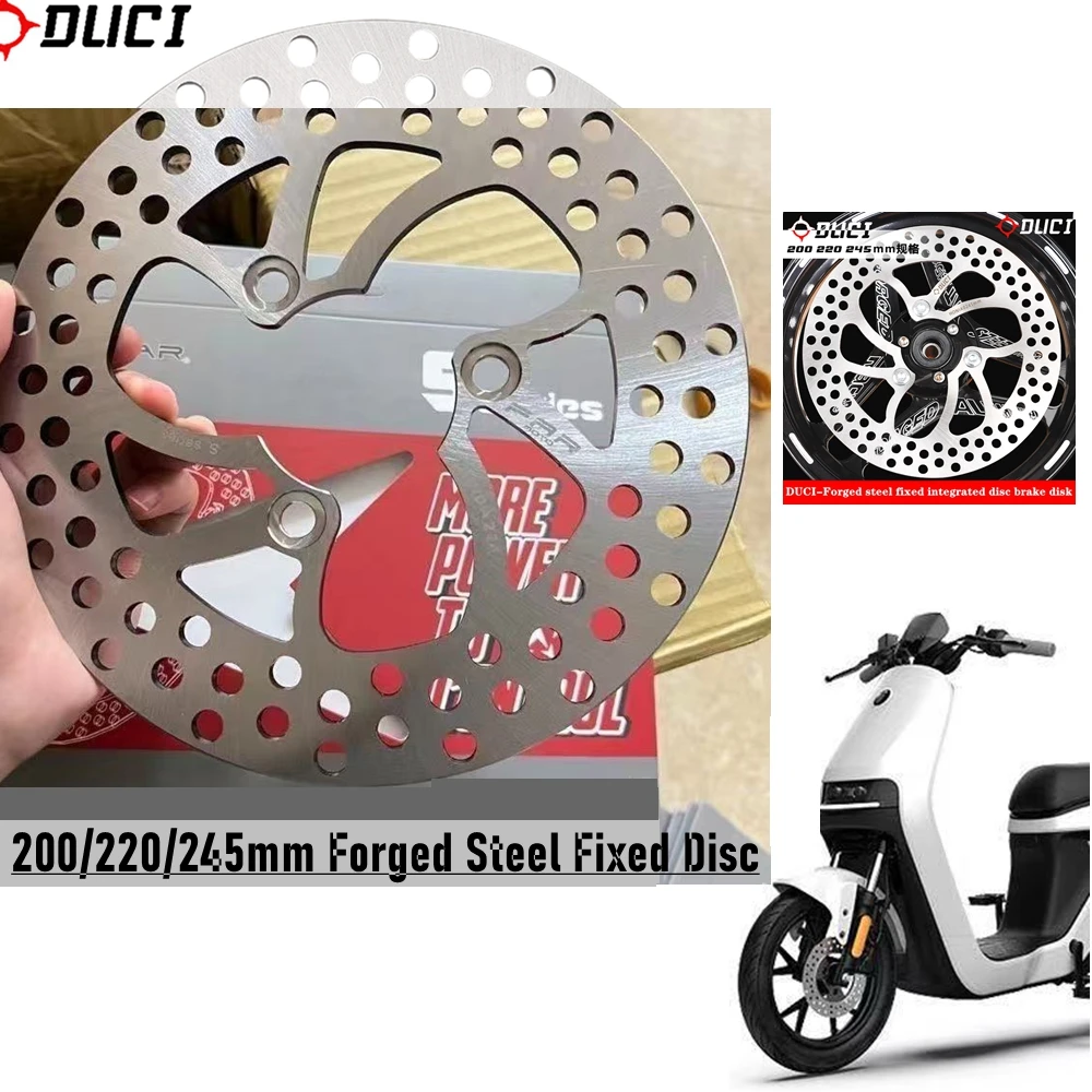 Disco fixo de aço forjado para motocicleta, 200/220/245mm, rotor de disco de freio dianteiro e traseiro para yamaha scooter aerox bws rsz m3 ninebot niu n1s