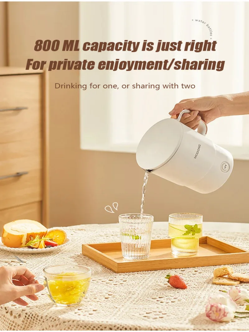 Portable multifunctional accumulator electric water cup with stainless steel base and folding handle