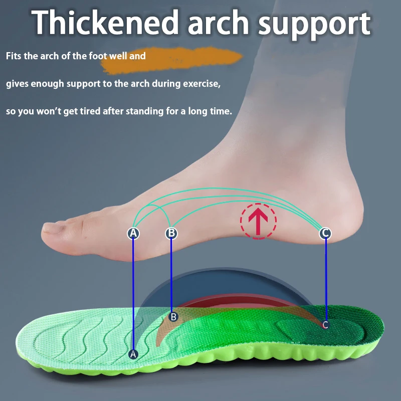 1 คู่ความยืดหยุ่นกีฬา insoles Wormwood ป้องกันกลิ่น Breathable นุ่มสบาย insoles รองเท้าผ้าใบ Shock-absorbing insoles