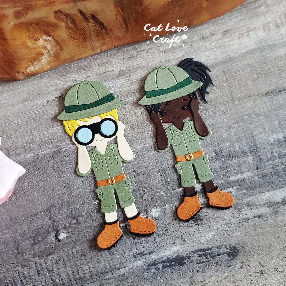 Catlove Binoculars Outdoor Safari Boy Girl Metal Cutting Dies Scrapbooking Stencil Die Cuts Card Making Craft Embossing New 2023