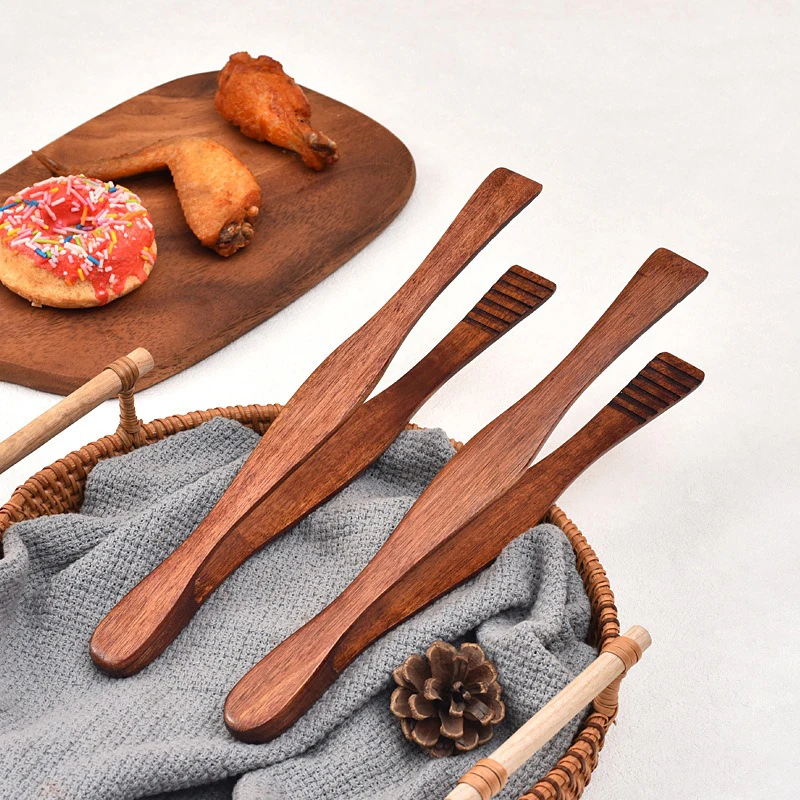 

Bamboo Cooking Kitchen Tongs Food BBQ Tool Salad Bacon Steak Bread Cake Wooden Clip Home Kitchen Utensil Kitchen Tongs
