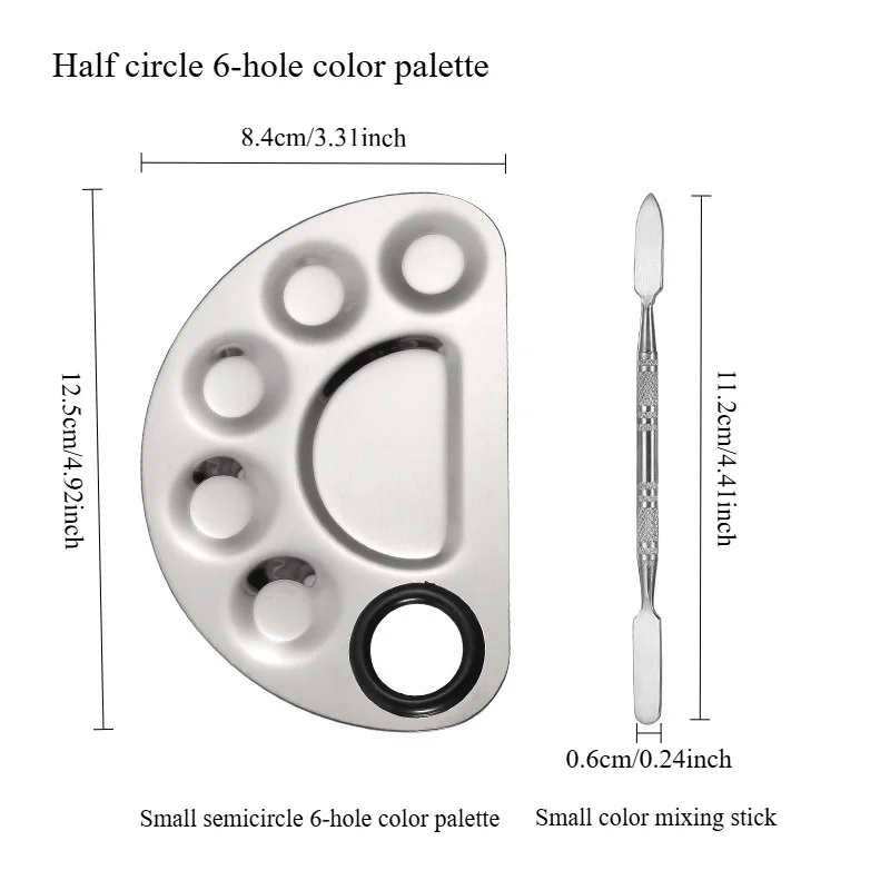With Spatula Rod Makeup Color Palette Portable Stainless Steel Liquid Foundation Mixing Tray Durable Makeup Color Board