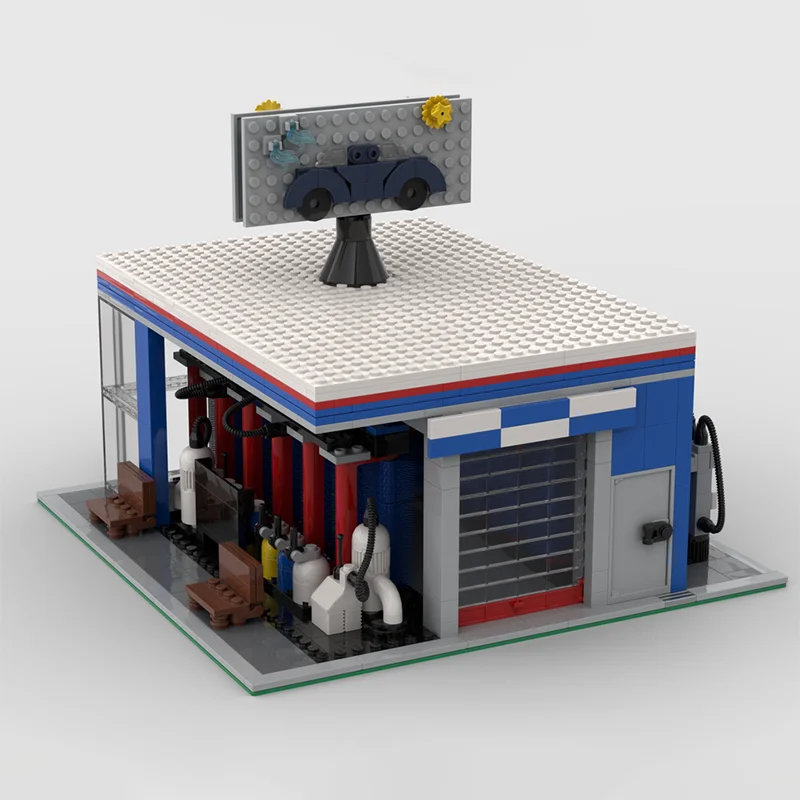 962PCS Moc Car Wash Modular Buildings Building Blocks Toy Gift for Kids Enhance CreativityT & Skills