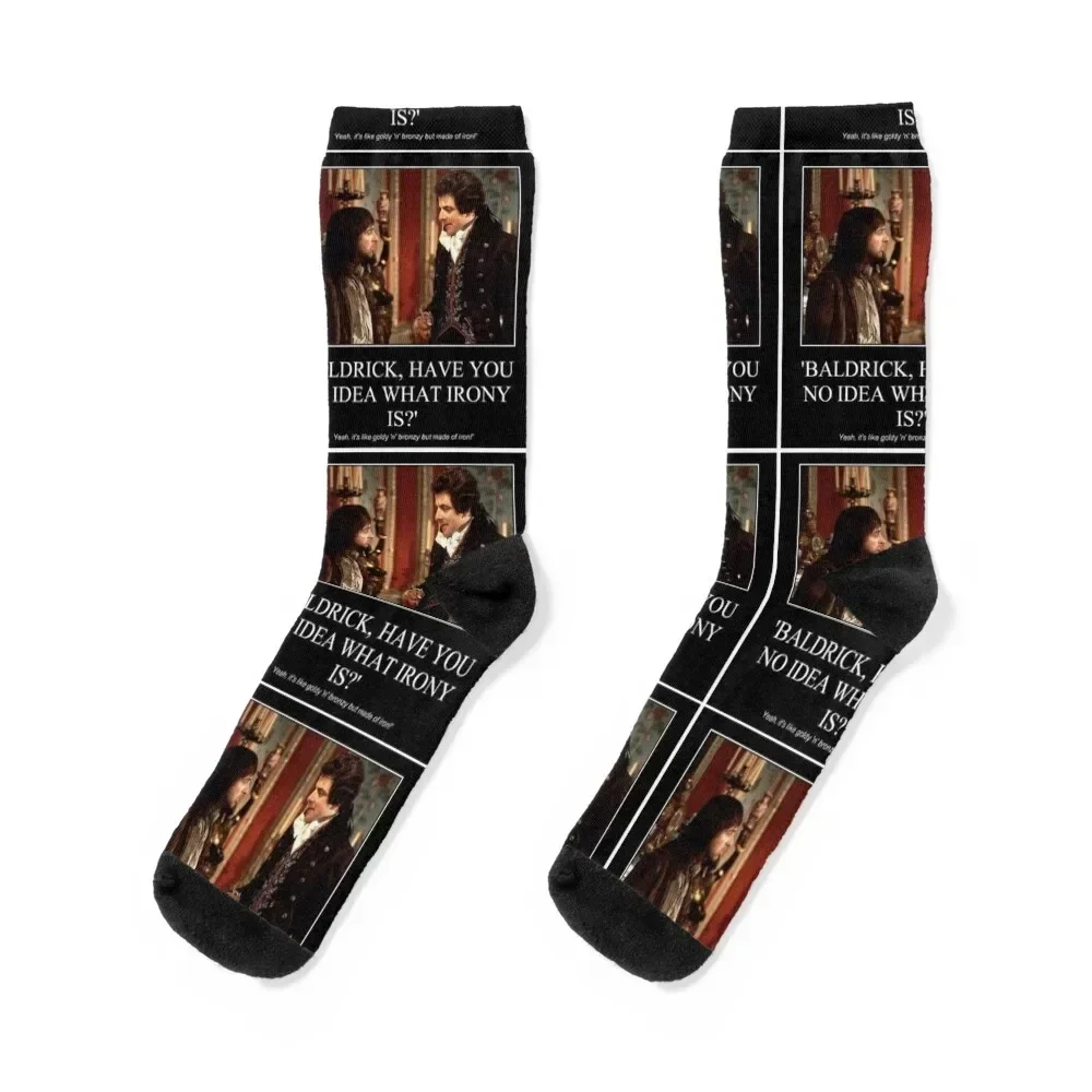 

Baldrick Irony Theory Socks kids Men's tennis with print Socks Women's Men's designer happy cotton Socks Female Men's