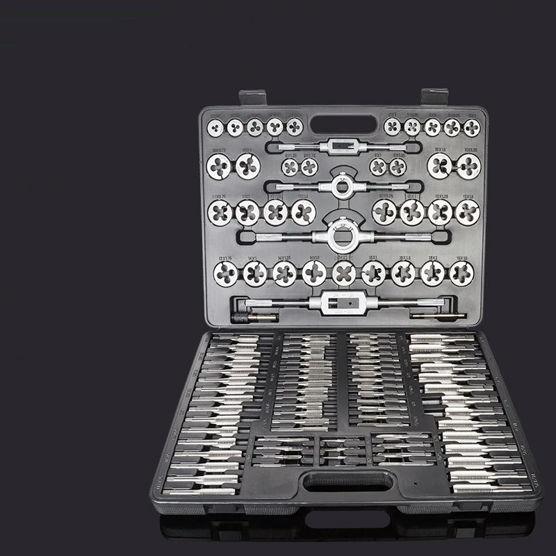 Imagem -02 - Metric Tap And Die Conjunto para Cortar Roscas Externas e Internas Combinação de Titânio de Aço de Alta Velocidade 110 Pcs