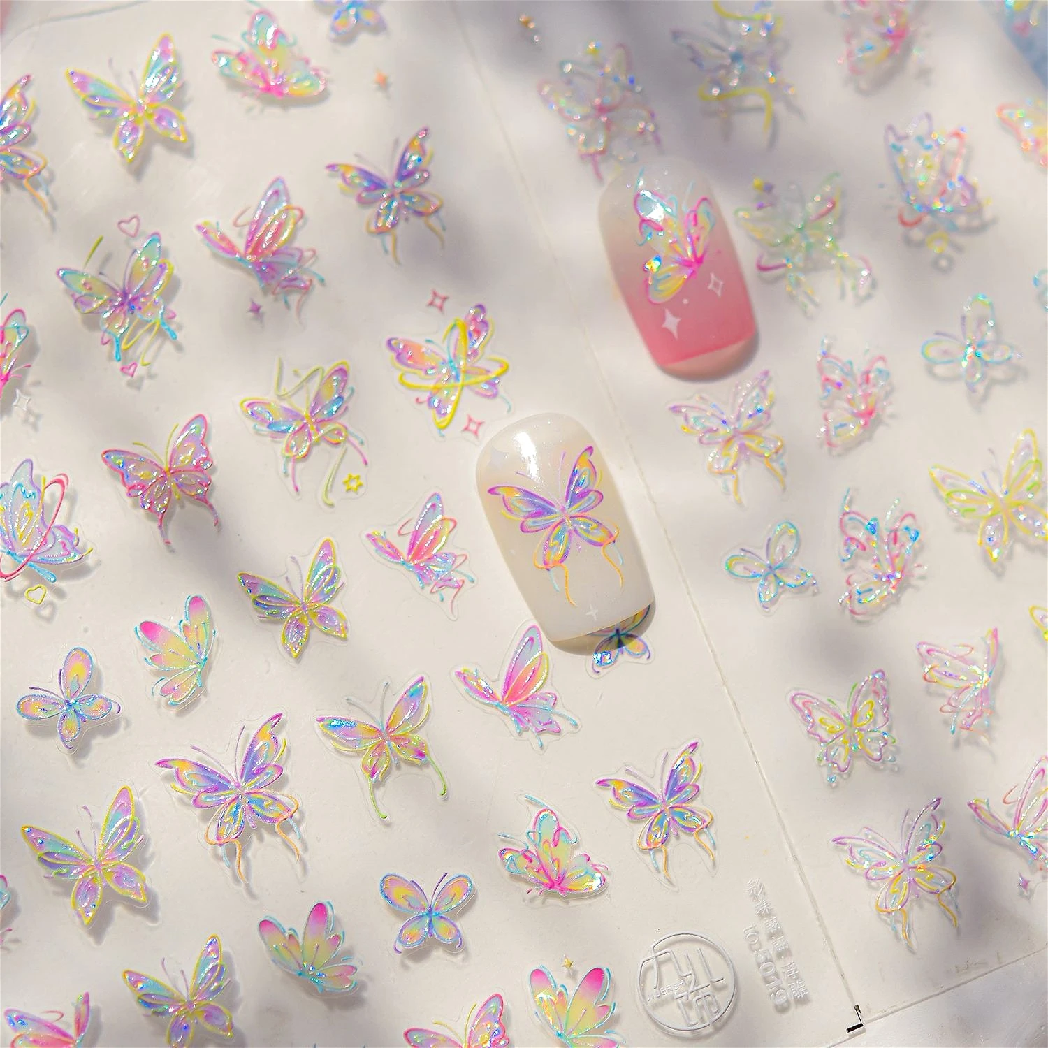 

Gradual Colorful Butterflies Fluttering Gracefully Star Delicate Wing 5D Soft Relief Decoration 3D Art Nail Sticker DIY Decals