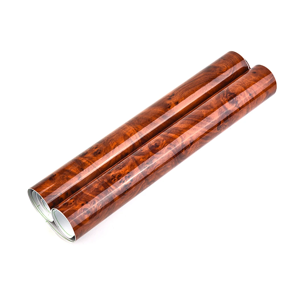 Auto Internal Wood Grain Stickers Adhesive DIY Film Wood Grain Vinyl Decal Auto Interior Part High Glossy Stickers 30*120CM