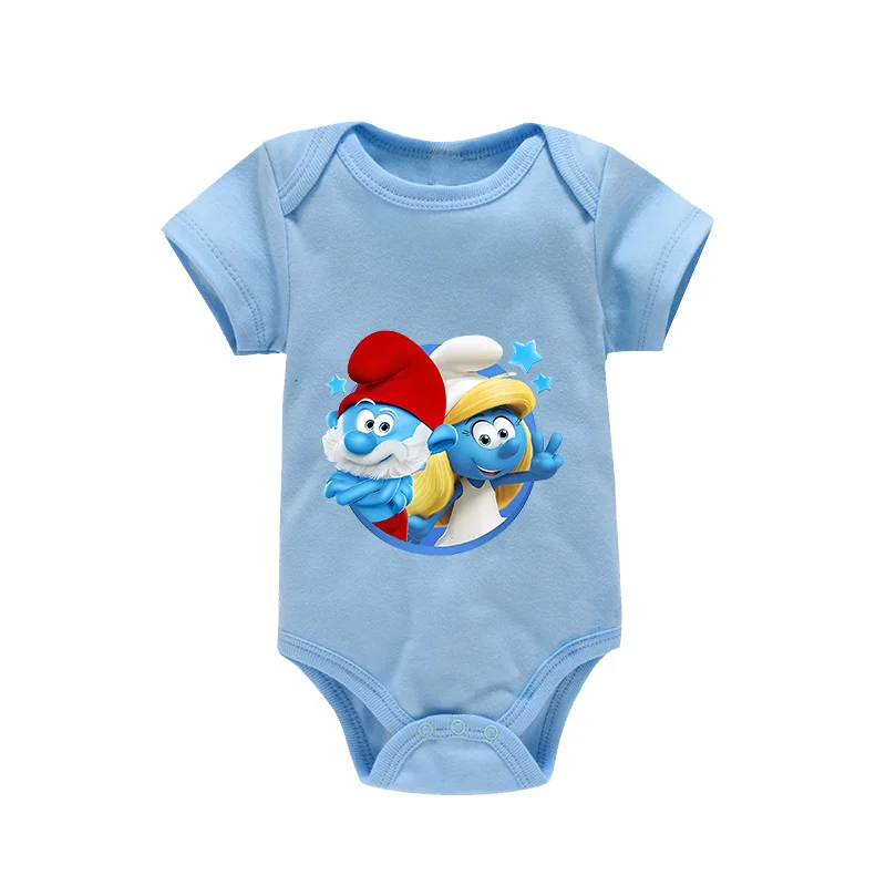 Smurfs vestiti del bambino tuta infantile neonato Babysuit manica corta neonati pagliaccetti ragazze carine ragazzi abbigliamento per regalo di