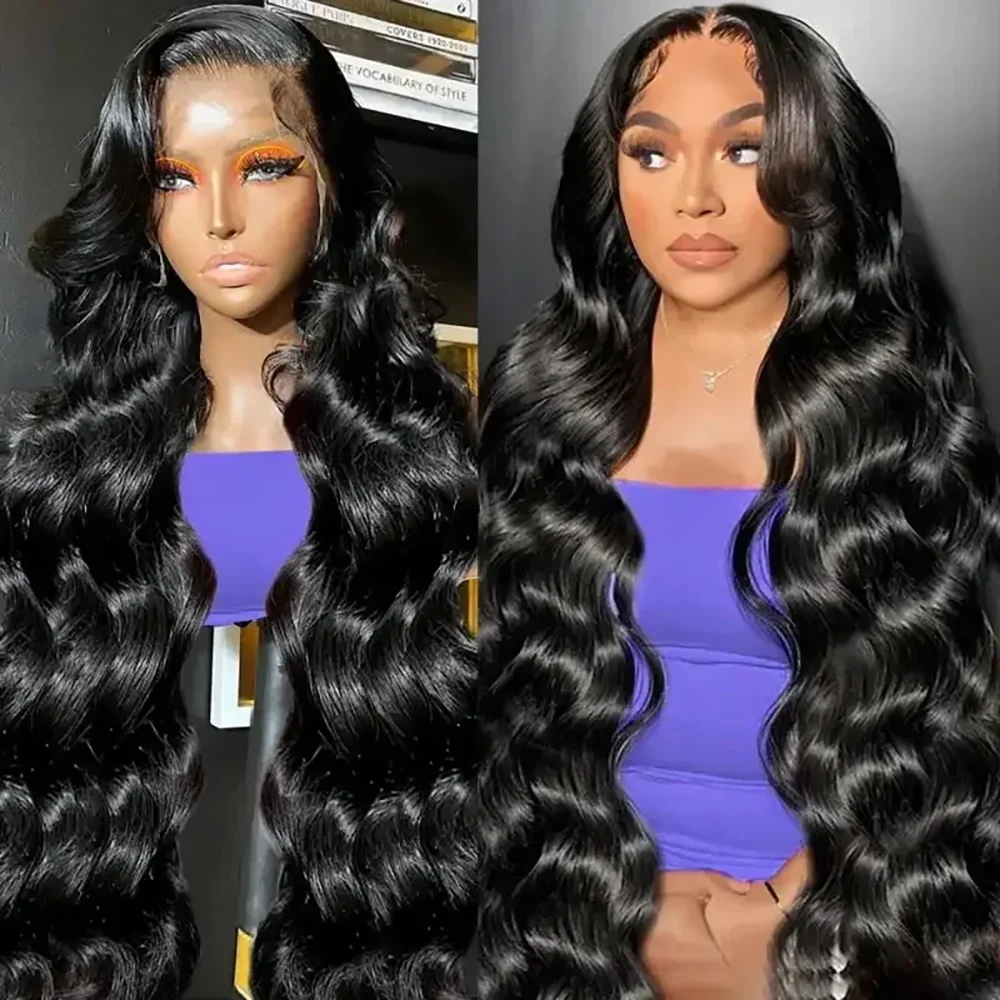 13x6 Body Wave Lace Front Wigs Human Hair Pre Plucked 180 Density HD Transparent Lace Frontal Wigs Human Hair for Black Women