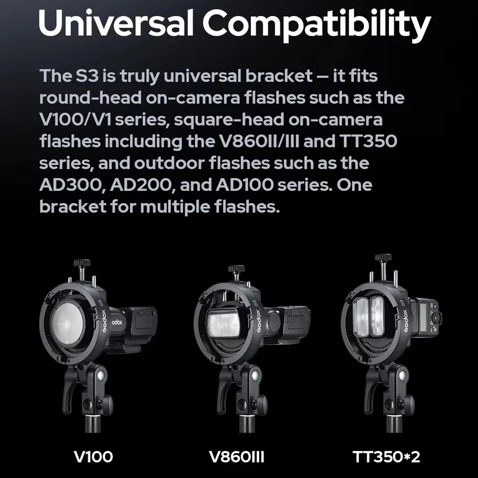 Godox S3 Speedlite Bracket for Godox AD Series
