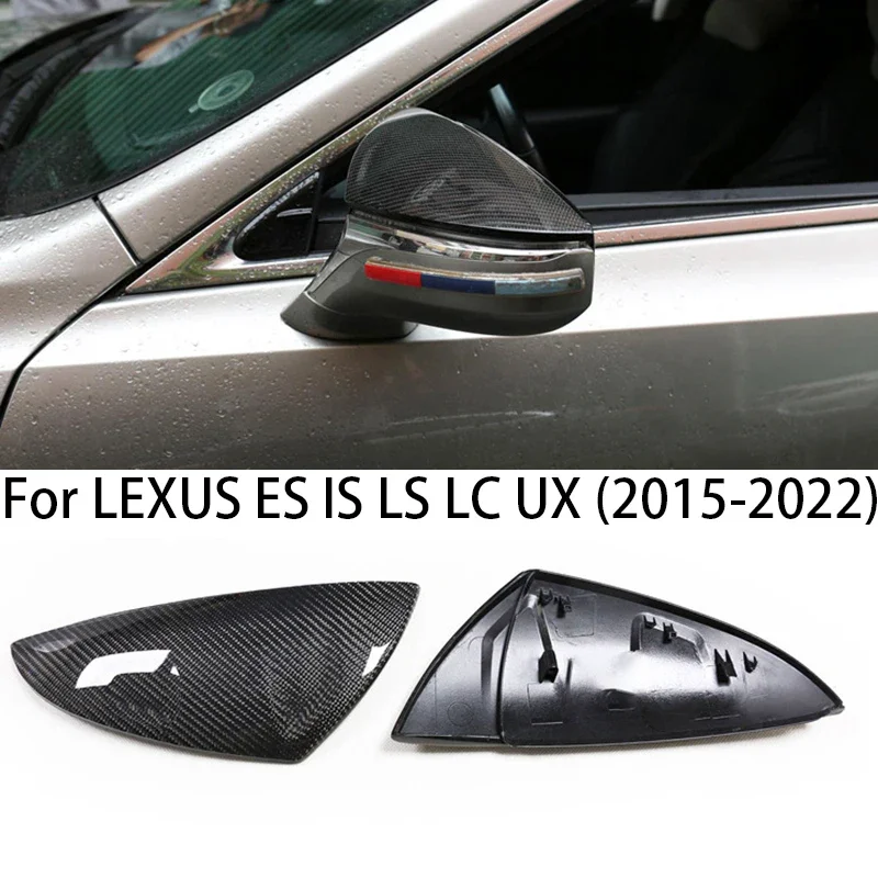 

Real Carbon Fiber Car Rearview Side Mirror Covers Caps For LEXUS ES IS LS LC UX ES300 H200 LS500 H350 2015 2016 2017 2018-2022