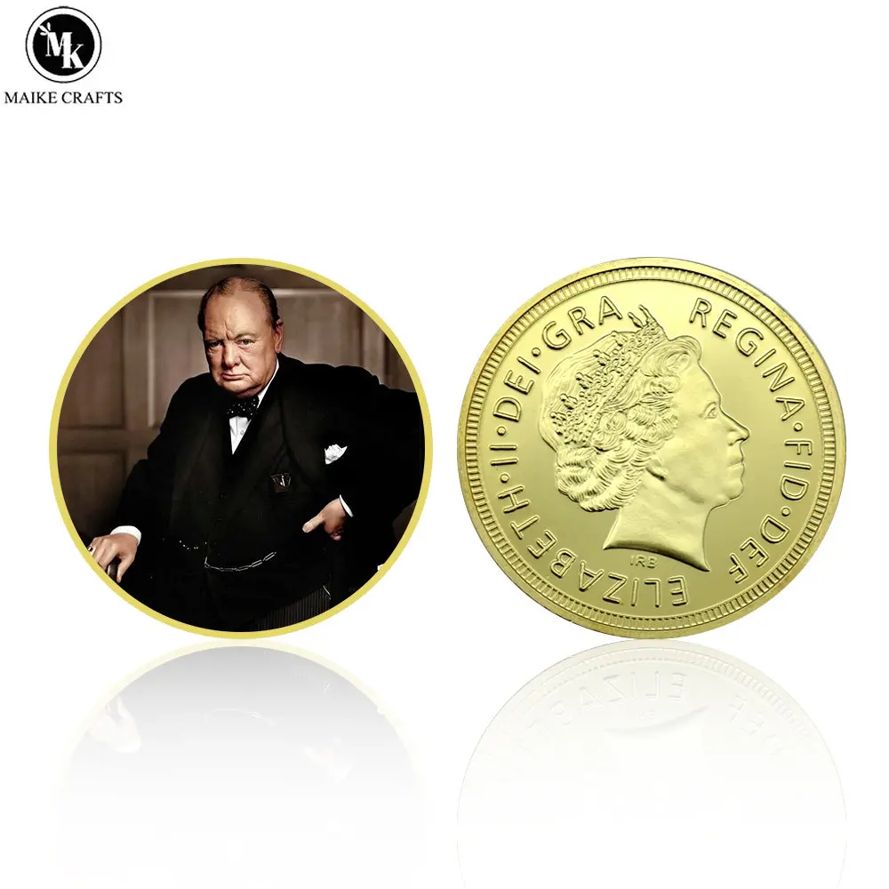 

Britain's Greatest Man Churchill Metal Commemorative Coin Home Decoration Gold Coin Collection Holiday Gifts