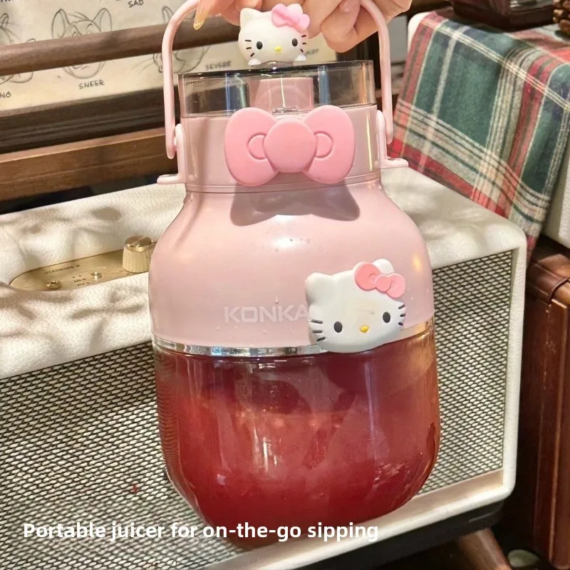 

Многофункциональный кружка-соковыжималка Hello Kitty в мультяшном стиле, креативная кружка Ton-ton, портативная, для дома, умная, для фруктов, электрическая, милый подарок на праздник