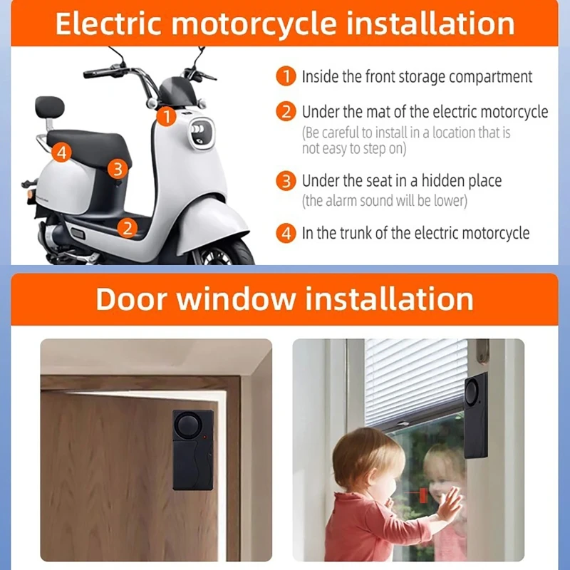 

Беспроводная вибрационная сигнализация 110 дБ с дистанционным управлением, противоугонный высокочувствительный датчик, набор сигнализации для дверей, окон, велосипеда