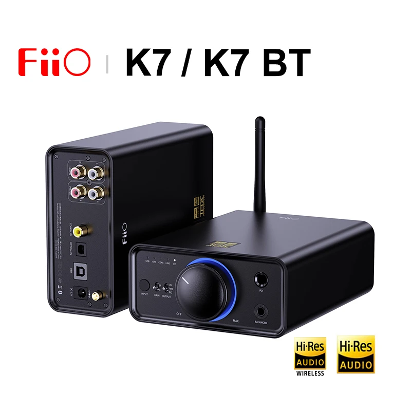 FiiO K7/K7 BT Balanced HiFi Desktop DAC Headphone Amplifier AK4493S*2 XMOS XU208 PCM384kHz DSD256 USB/Optical/Coaxial/RCA Input