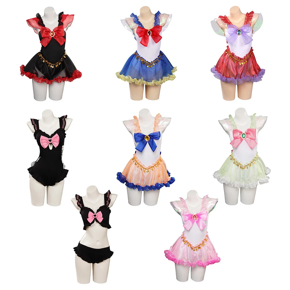 Anime Kino Makoto Swimsuit Cosplay Sailor Costume Chibiusa Aino Minako Kawaii Swimwear Female Fantasia Halloween Roleplay Suit