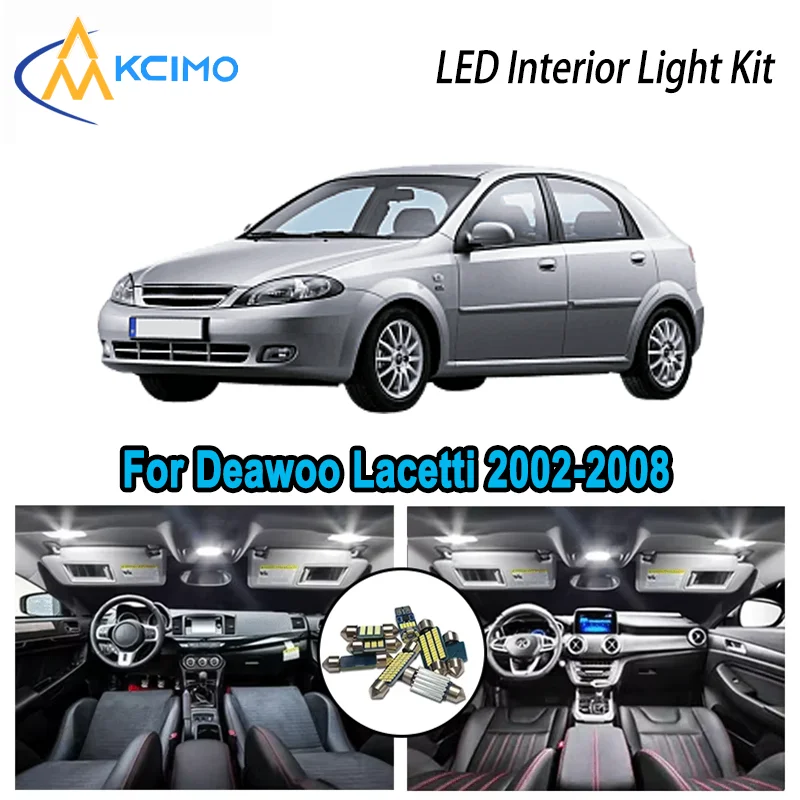 

High-Quality LED Interior Kit for Deawoo Lacetti 2002-2008 2004 2005 2006 Premium Error-Free Dome Map Trunk Automotive Lamps