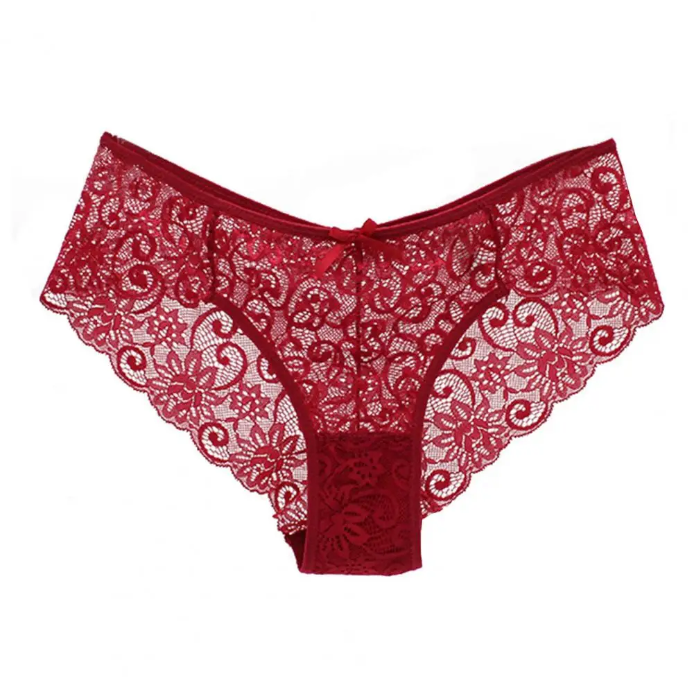 Lace Underwear Elegant Lace Low Waist Women's Panties with Breathable Fabric Slim Fit Design for Comfortable Everyday Wear Women