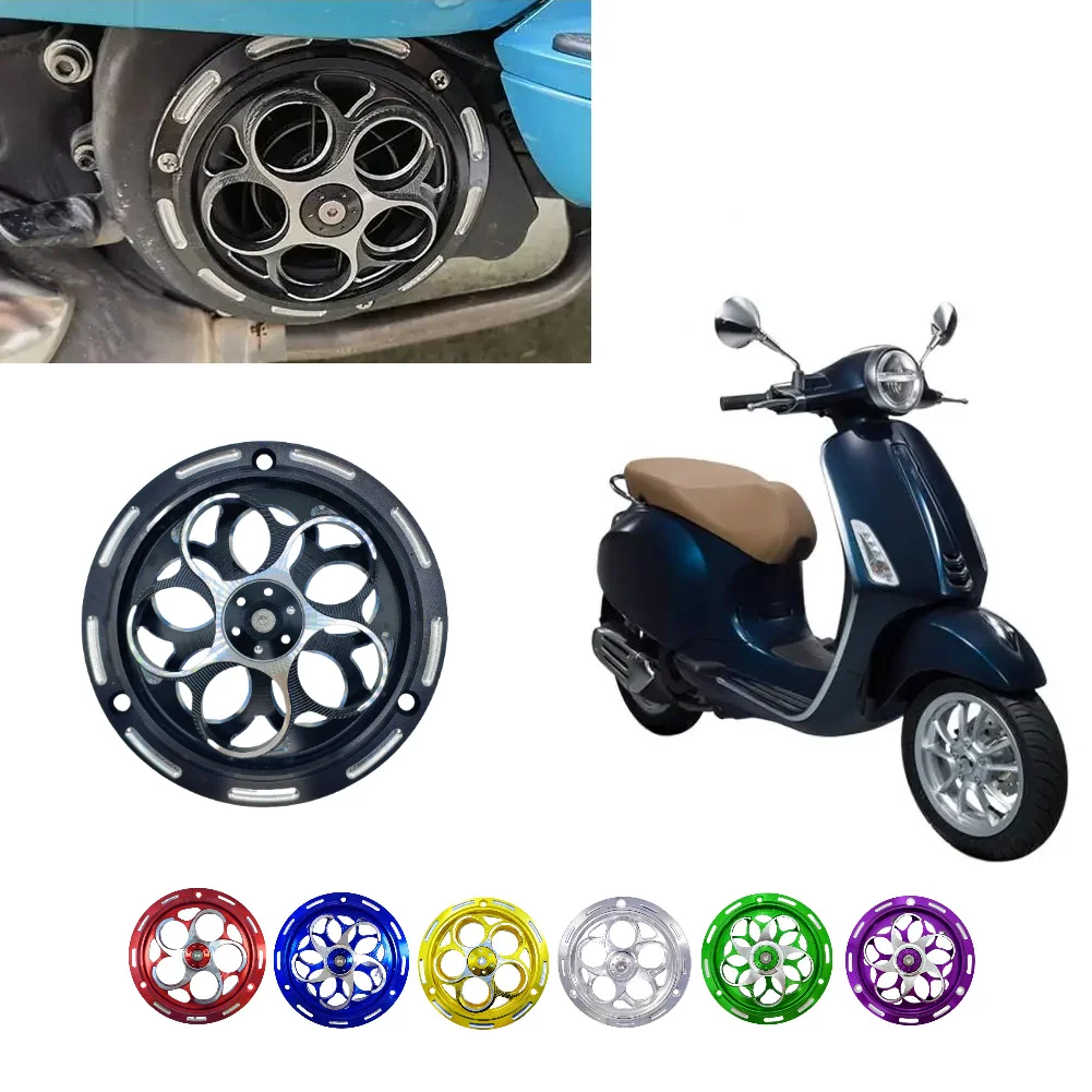 

for vespa Sprint Primavera 150 2013-2021 Fan Cover Rotating Cooling Fan Cover Motorcycle CNC Aluminum Engine Radiator Cover