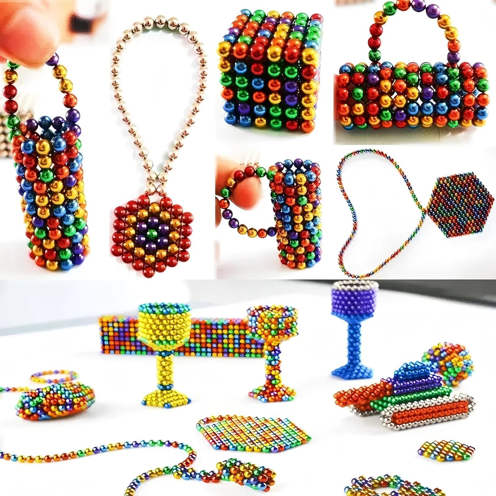 Palline magnetiche aggiornate per adolescenti, con antistress giocattolo Fidget per calze da regalo. (Multicolore-1001pz)