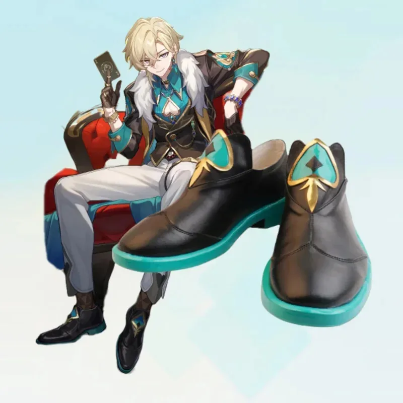 

Game Honkai Star Rail Aventurine Cosplay Shoes Boot PU Leather Props Carnival Halloween Role Play Party Costume Accessoryc;3.k'6