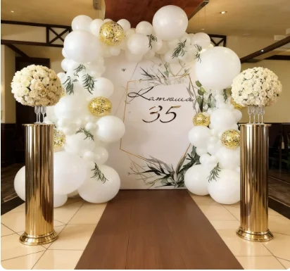 

3pcs/set)High-Quality Wedding Gold Metal Props Golden Stainless Steel Wedding Backdrop Stands Fashionable