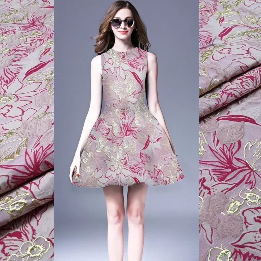 

Жаккардовая ткань, окрашенная в золотую пряжу ткань, платье, весенне-осенняя одежда для выступлений, модная оптовая продажа, ткань, материал для шитья своими руками