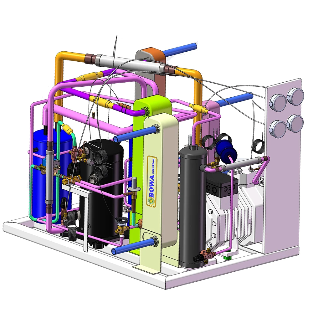 Water cooled Glycol temperature control module with -45~+75'C three section ranges is used in chemical reactors or laboratory