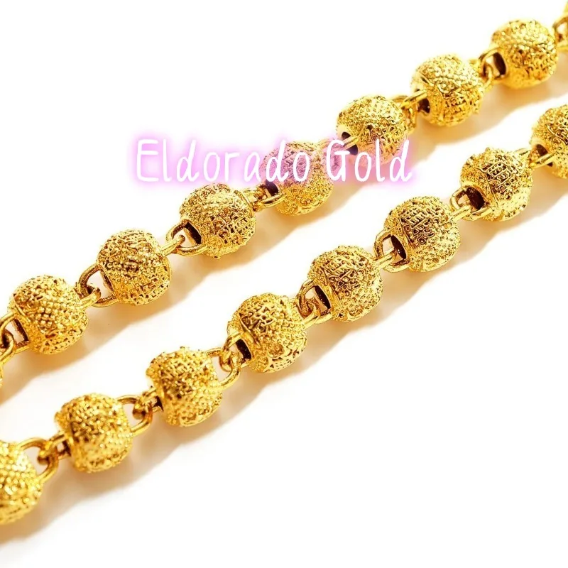 

Eldorado Gold Eldorado 2025 2025New AU999 Gold Necklace Domineering Gold Necklace Transfer Beads Pattern Clavicle Chain 24k Pu