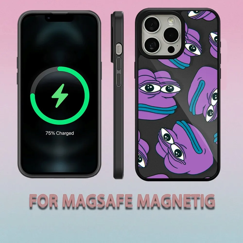 Sad Frogs Pepes  Phone Case For iPhone 15 14 13 12 11 Pro Max Plus Magsafe Magnetic Wireless Charging Cover