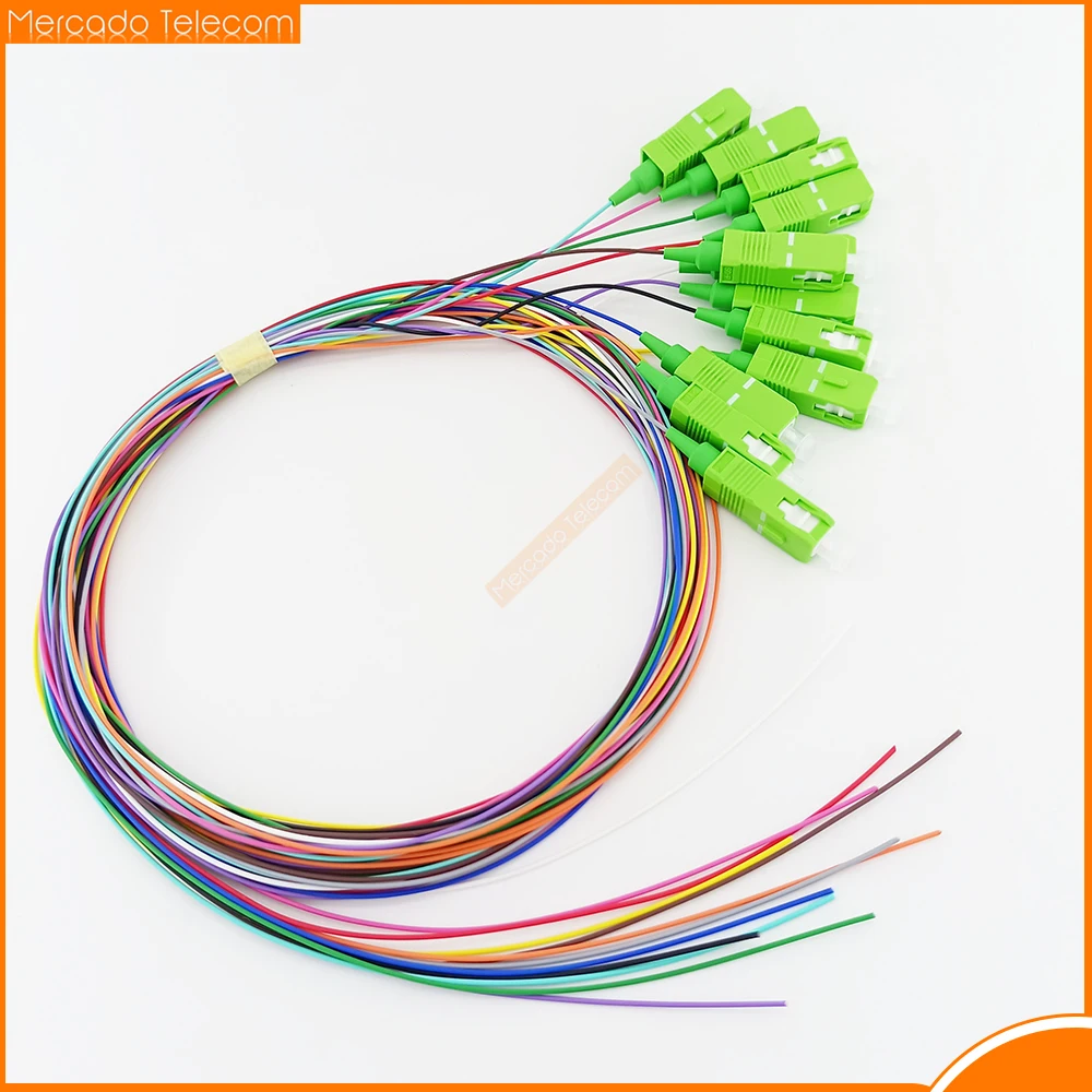 

12 Colors SC APC/UPC Pigtail-SM(9/125) Fiber Optical Patch Cord/Pigtail 1M fanout fiber optic Pigtails SM simplex