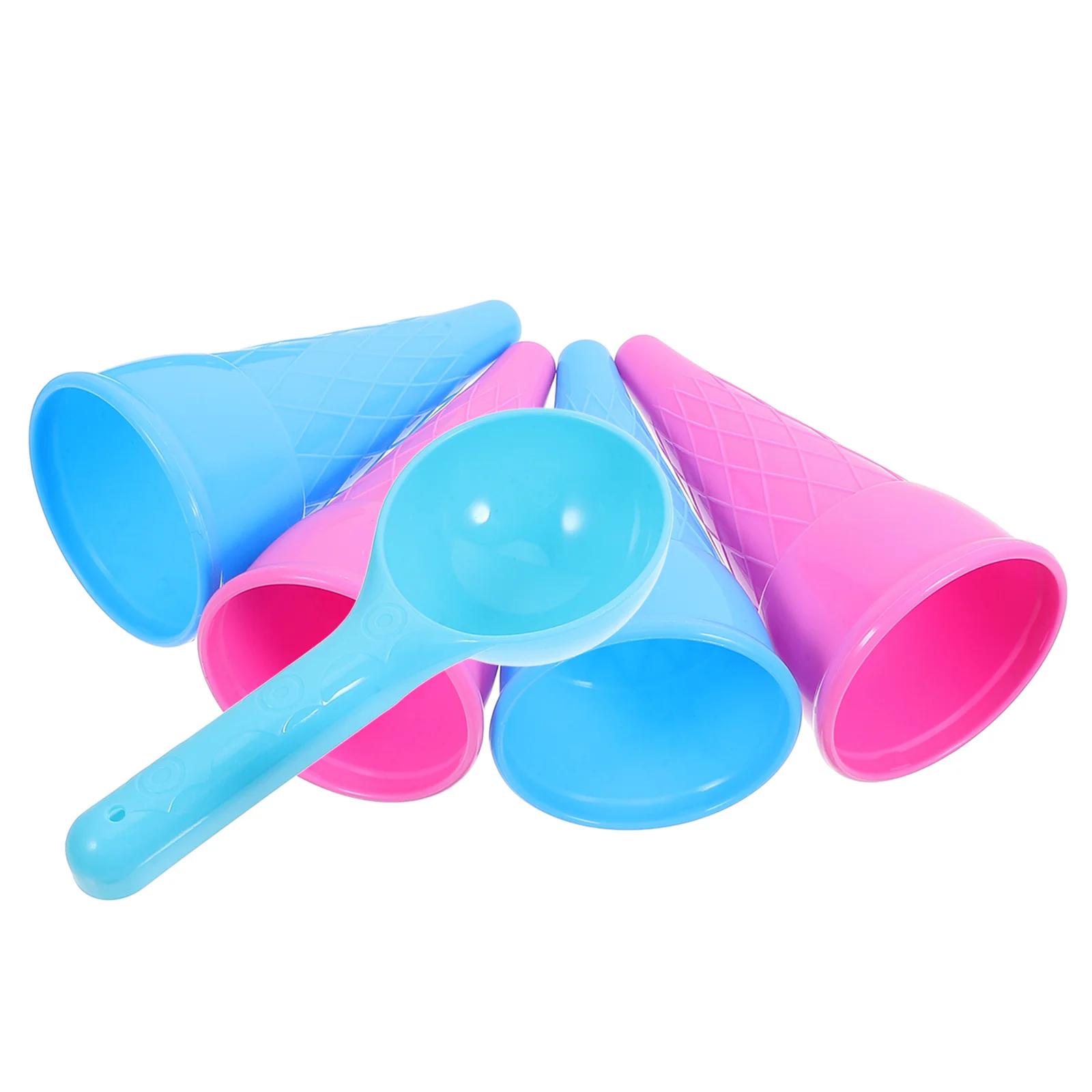 

5 Pcs Ice Cream Cup Toys Childern Beach Kids Plastic Spoon Set Playing with Sand