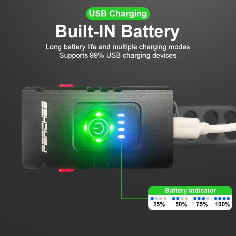 자전거 프론트 1000 루멘 LED 충전식 램프 랜턴, 사이클링 손전등, MTB 헤드라이트