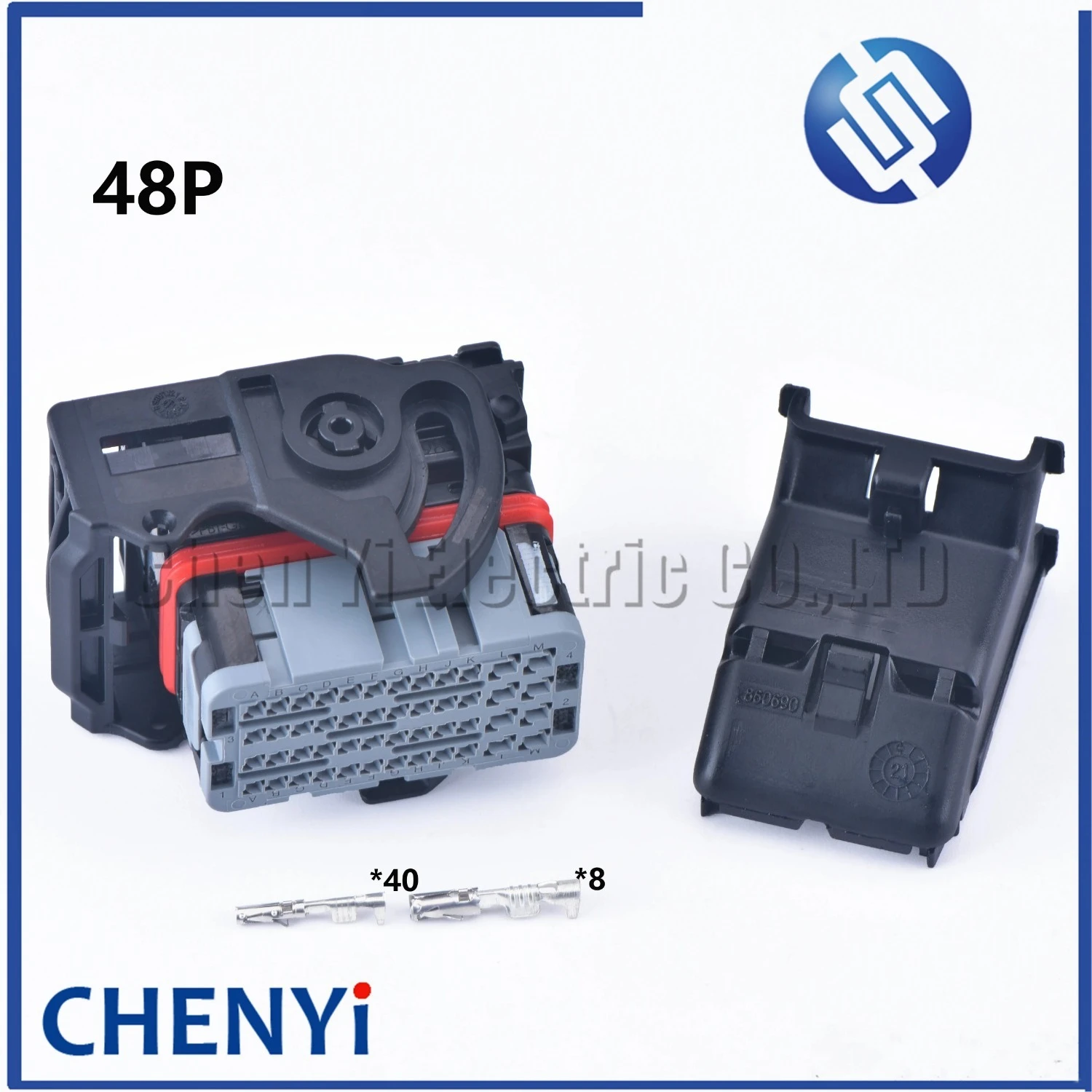 Gray 48 Pin way Sealed Hybrid Modular Wiring Plug Left Wire Output Black Connector Socket 64320-1318
