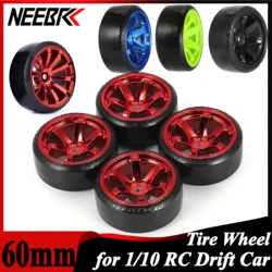 4PCS 60mm Tire Wheel Set Hard Plastic Hub Rim Tyre for 1/10 RC Drift Car Kyosho MST Yokomo 3Racing Tamiya DS5 Wltoys USUKANI