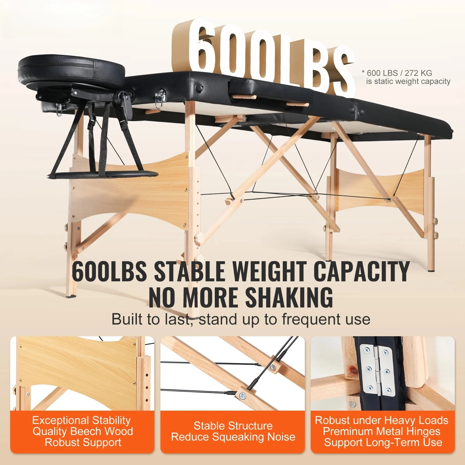 a*-VEVOR Portable Massage Table Folding Lightweight Adjustable Salon Tattoo Bed for Massage Center Spa Therapy Clinic Home