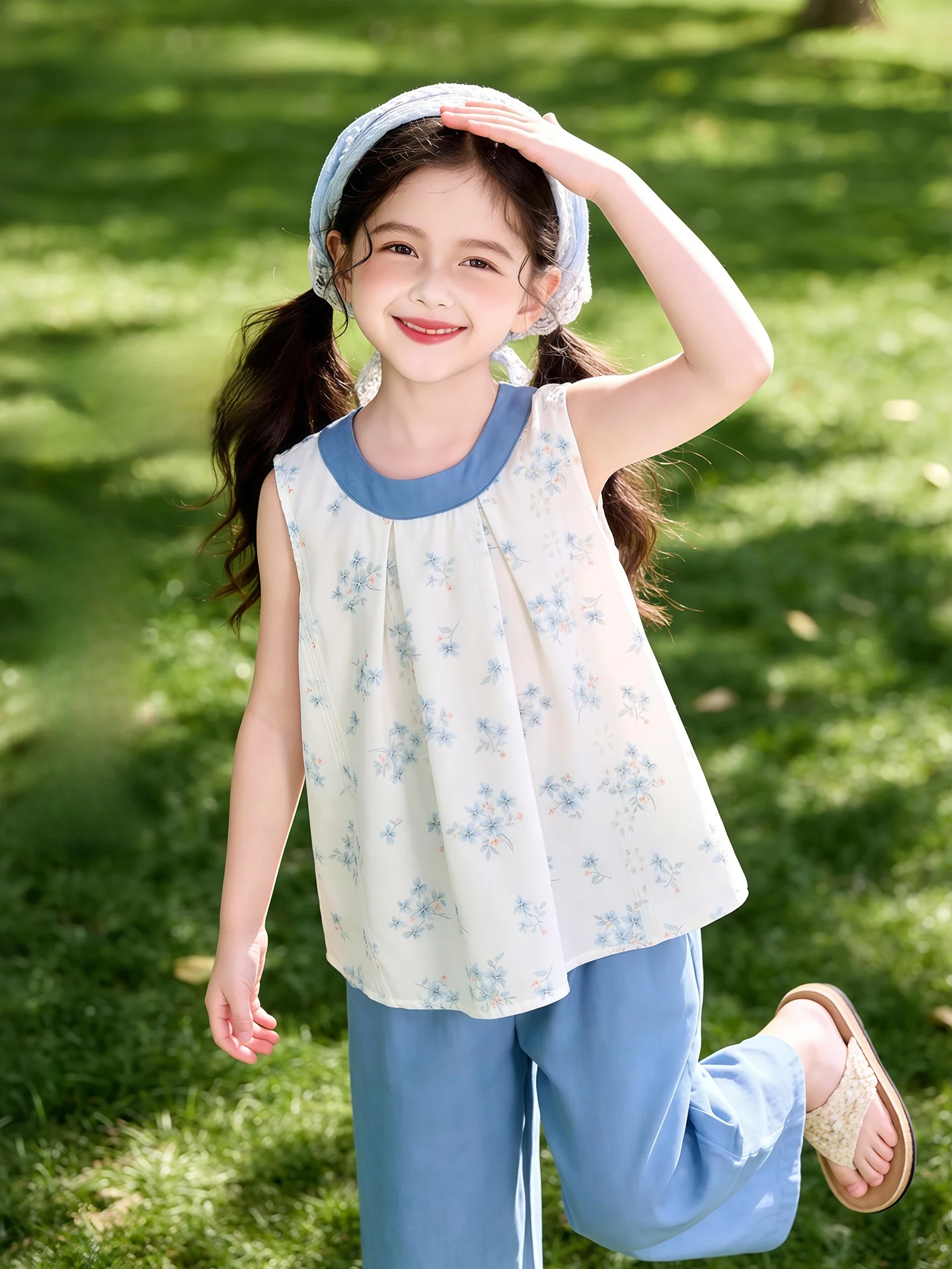 ensemble-deux-pieces-sans-manches-leger-et-respirant-de-style-coreen-pour-filles-tenue-d'ete-a-imprime-floral-style-doux-vetements-pour-enfants