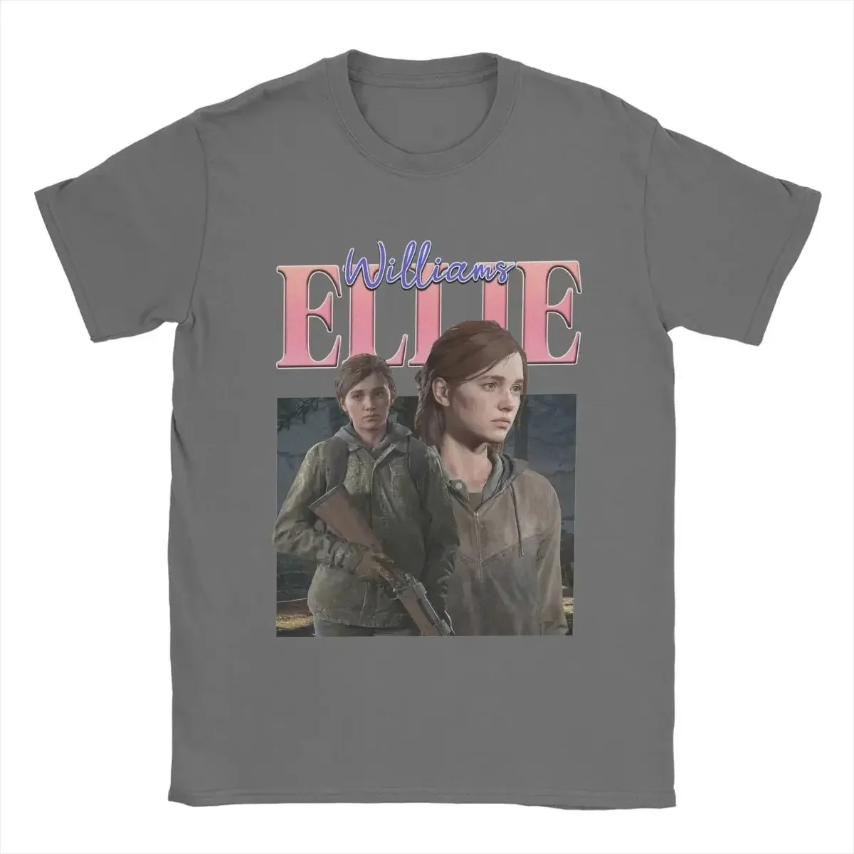 Men\'s T-Shirt Ellie Williams Retro Novelty Pure Cotton Tee Shirt Short Sleeve The Last of Us Game T Shirts Round Neck Clothing