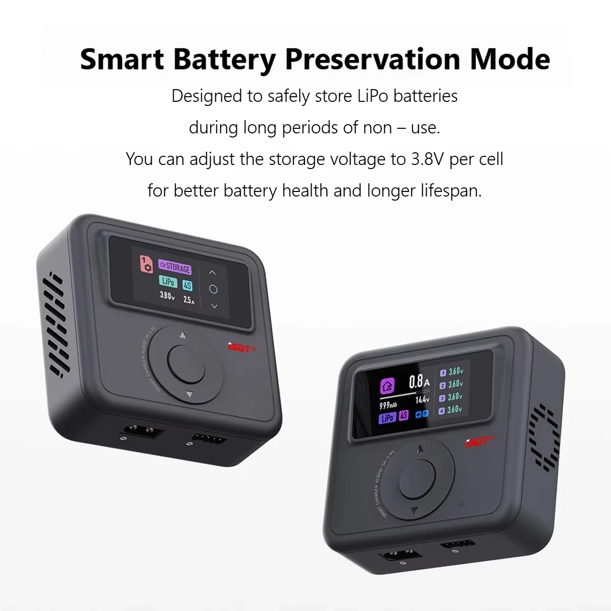 ISDT 405AC 60W GaN Smart Balance Charger 5A 1-4S LiPo Battery Fast Charger for RC  FPV Quadcopter Airplane Car Boat Model