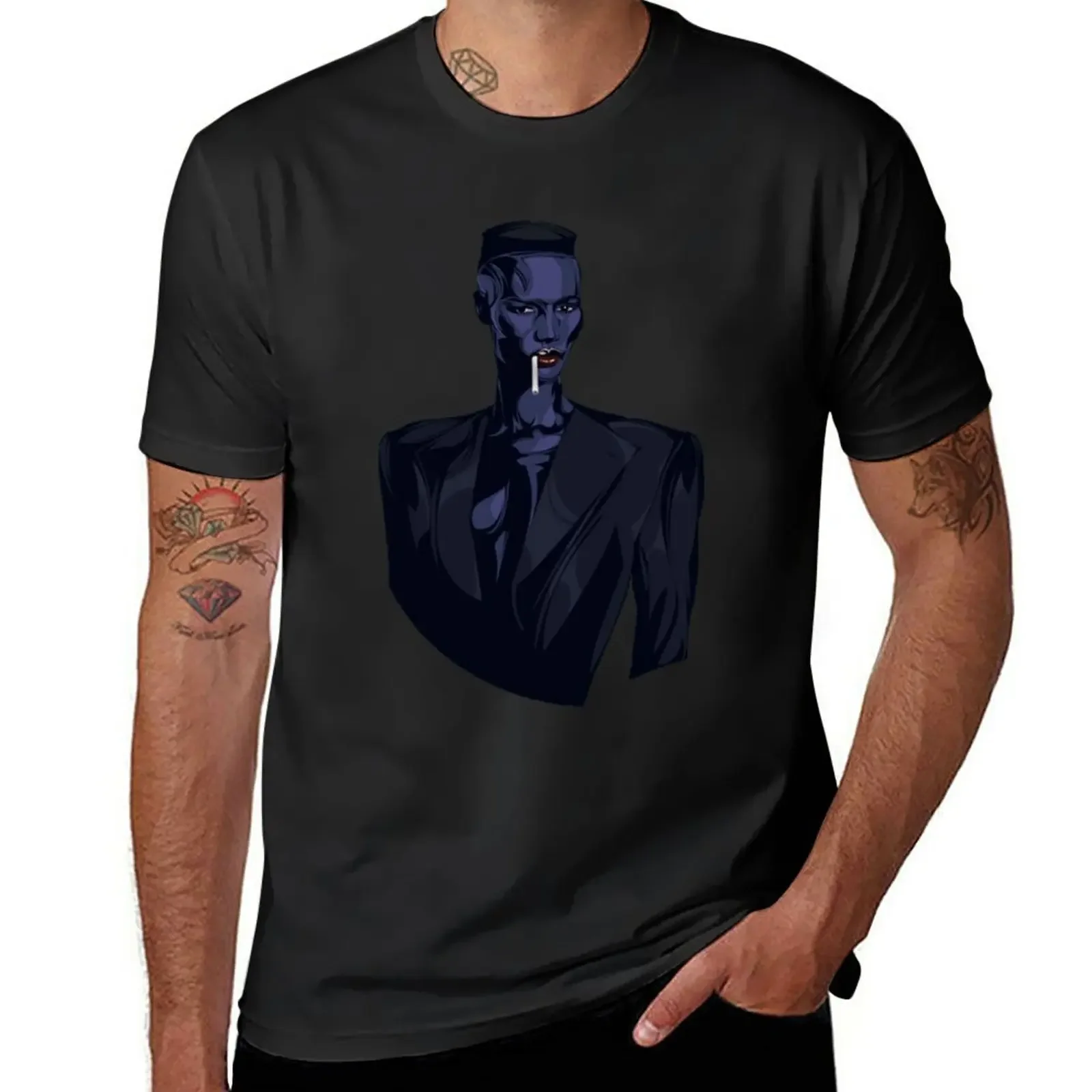 

Grace Jones T-Shirt korean fashion Short sleeve tee mens funny t shirts