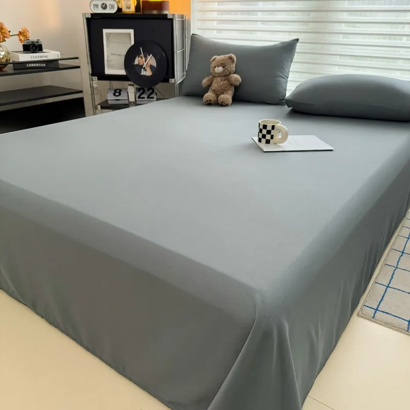 2/3Pcs Soft Fabric Bedding Sets Soft Breathable Solid Color Single Double Couple Bed Sheet Linen Home Room Hotel Supplies Gift