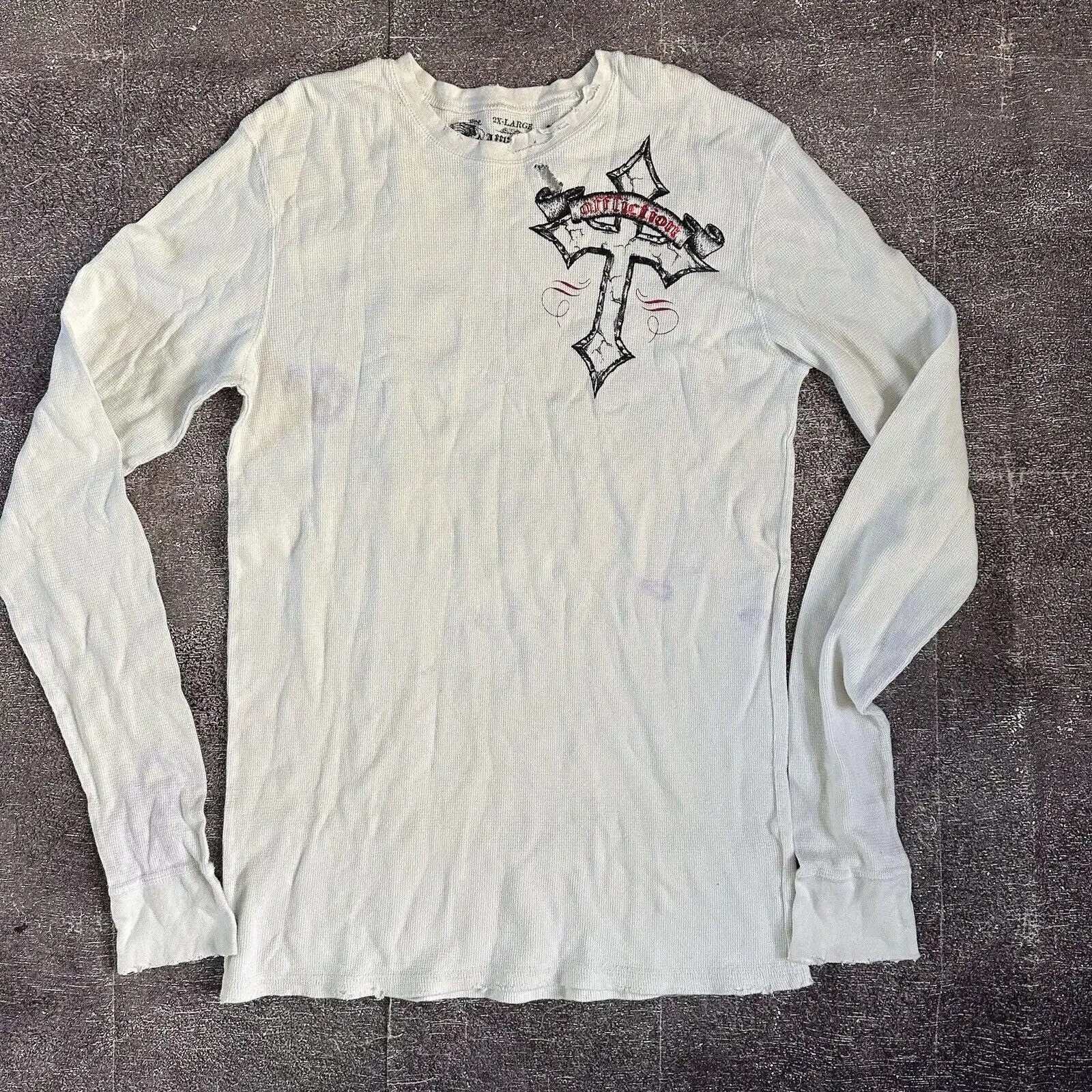 Affliction Winter Long Sleeve Cotton T-Shirt New Y2K Fashion Retro Harajuku Round Neck Shirt Men's Women Gothic Casual Tops