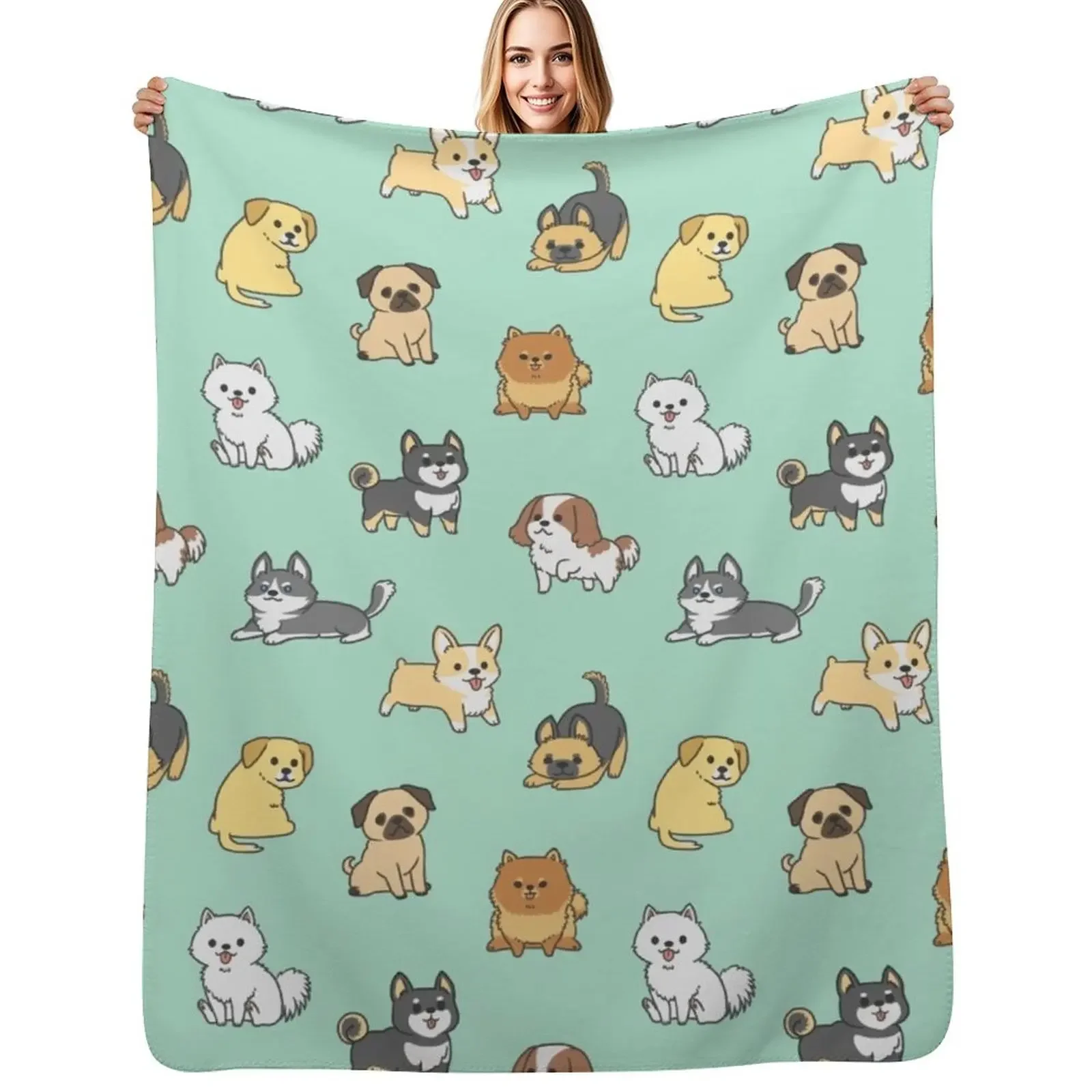 

Dogs Pattern Throw Blanket Luxury Thicken Large Loose Blanket