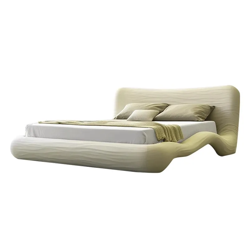 

Italian minimalist fabric bed modern girls bedroom cream wind table bed