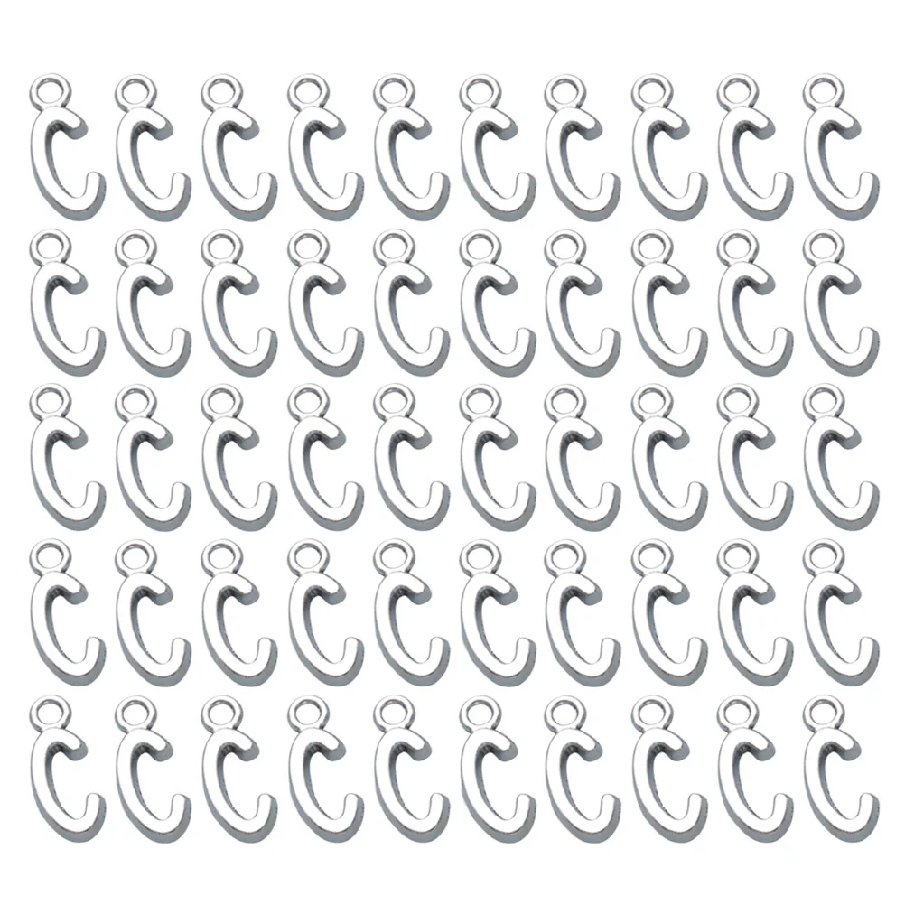 

50Pcs Alphabet Letter C Alloy Pendant Charms DIY Jewelry Making Accessories Necklace Bracelet Dangle Keychain Gifts